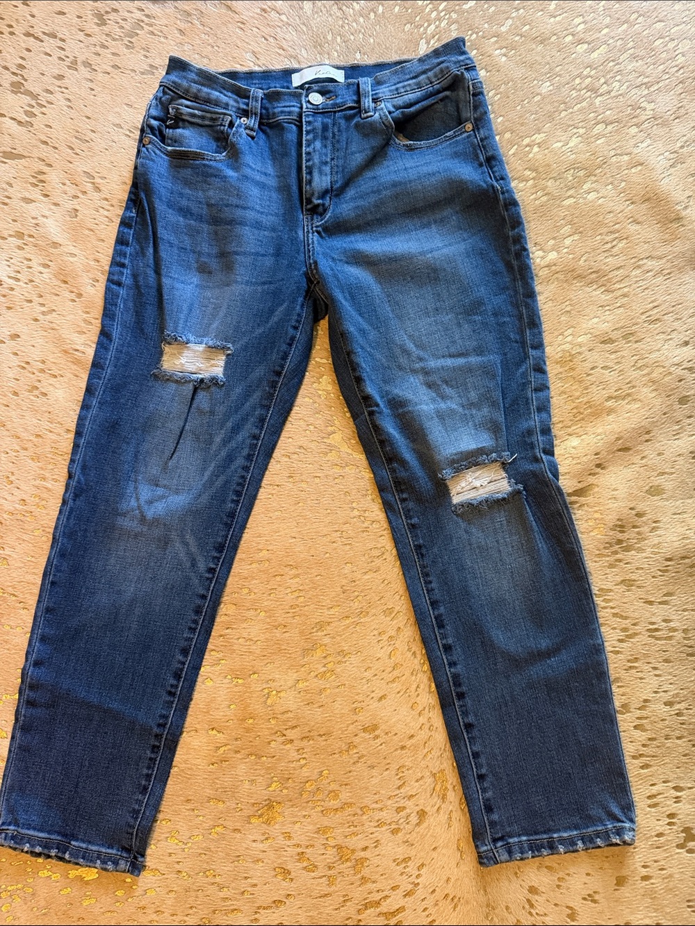 KanCan Dark Blue Distressed Women’s Jeans EUC